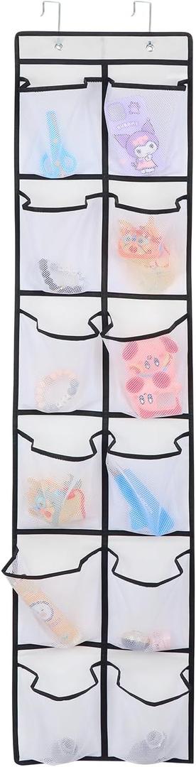 GOMAJI 12 Large Pockets Over Door Hanging Shoe Organizer, White