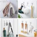 Large Adhesive Hooks, 12-Pack Sticky Hangers for Hanging Heavy Duty, Transparent Waterproof Oil-Proof and Rustproof, Towel and Coats Hooks for Bathroom,Kitchen Home and Office