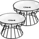 Cat Bowls, Elevated Cat Bowl, Raised Ceramic Dish with Metal Stand, Pet Water or Food Feeding Station for Indoor Cats, Kitten, Puppies and Small Dogs, Dishwasher Safe (Raised Cat Bowl(2 pack))