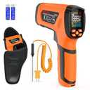 MESTEK Infrared Thermometer Temperature Gun -40~2912, High Temp Thermometer with Thermocouple Probe, Non-contact Digital Laser Thermometer Gun 50:1 Pyrometer for Industrial HVAC Forge Metal Smelting