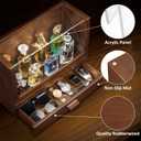 Cologne Organizer for Men, Wood Cologne Stand with Drawer, Large Capacity Cologne Shelf with Cologne Holder Display Large Storage Size15.6 * 11.8 * 6.1in