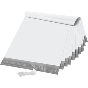 Fuxury Poly Mailers Large 19x24 Inch 100 Pack,Self Adhesive Shipping Bags for Clothing,Heavy Duty Shipping Envelopes Mailers Poly Package Bags for Small Business,Flexible Mailing Bags White