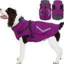 FUAMEY Dog Waterproof Winter Coat, Warm Dogs Jacket Reflective, Pet Fleece Lined Vest with Pockets, Cold Weather Clothes for Doggy, Dog Coats with Built in Harnesses, Schnauzer (Red, M)