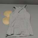 GEMBERA Womens Sleeveless Racerback High Neck Casual Basic Cotton Ribbed Fitted Tank Top Grey, Small