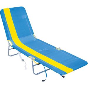Rio Brands Portable Folding Backpack Beach Lounge Chair with Backpack Straps and Storage Pouch, Yellow Stripe