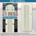 Inflatable Dock Bumpers, Heavy-Duty Marine Fenders Set, Rub Rail & Piling Protection for Boats, Piers (15.2" x 5.5", Light Beige)