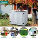 YITAHOME Outdoor Resin Storage Sheds, 39 in Height Lockable Waterproof Horizontal Shed w/o Shelf, Easy to Assemble Shed Storage for Garden Tools, Light Gray