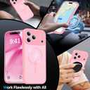 Magnetic Shockproof for iPhone 17 Pro Case,[Full Camera Protection][Compatible with Magsafe][Non-Slip][Mil-Grade Protection]Slim Anti-Yellow Translucent Matte Phone Case for iPhone 17 Pro,Pink