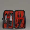 Manicure set Men Personal Care Tools Accessories Finger and Toe Nail Clippers Set Professional Manicure Pedicure Kit With Travel Case Nail Grooming Kit Gifts for Men Women Father Mother (Black and Red)