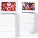 50 Pack 8x6x2.5 Inch White Bakery Boxes with Window, Pastry Box for Chocolate Strawberries, Macarons, Truffles, Ideal for Valentine's Day, Mother's Day, Christmas Party Favors & Holiday