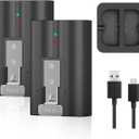 2-Pack 6040mAh Replacement Battery with Charger Station for Ring-Doorbell Camera 2/3/3 Plus/4, Spotlight and Stick Up Cam, Rechargeable Upgraded Lithium Li-ion Batteries 3.65V