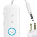 Premium Pro Bluetooth 5.4 Transmitter Receiver, Airplane Audio Adapter, Wireless Transmitter for TV/Travel Flight, Airline, Gym. Compatible with 2 Air Pods / Headphones, Bluetooth Receiver for Car/Home Stereo (White)