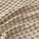 Bedsure Cooling Cotton Waffle Full Size Blanket - Lightweight Breathable Blanket of Rayon Derived from Bamboo for Hot Sleepers, Luxury Throws for Bed, Couch and Sofa, Light Brown, 80x90 Inches