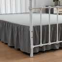 Bed Skirt Ruffled Bed Skirt with Split Corners, 18 Inch Drop Dust Ruffle Bed Skirt with Platform, Grey,Twin Size