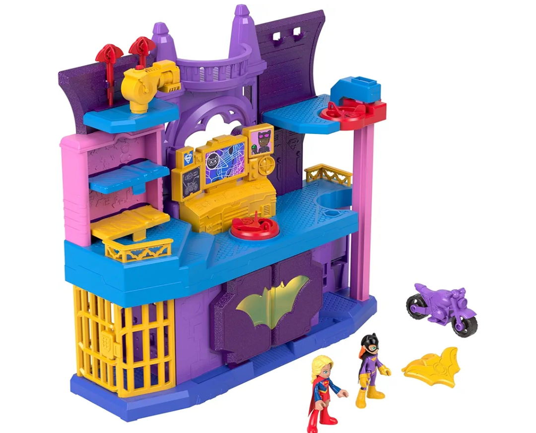 Fisher-Price Imaginext DC Super Friends Preschool Toy Batgirl Hero Hideout Playset with 2 Figures & 5 Accessories for Kids Ages 3+ Years