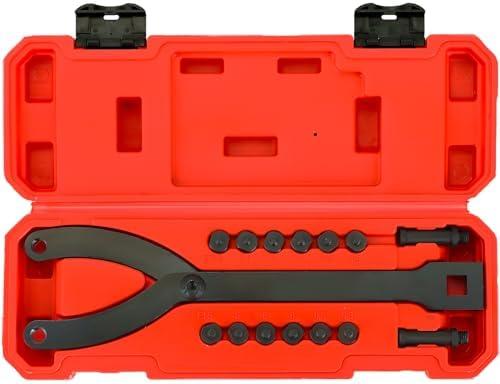 weyleity Variable Pin Spanner Wrench | 10 Pack Adjustable Cylinder Spanner Wrench Set with Pins 1/2" Drive Ratchet Fan Clutch Pully Holder Wrench Kit 1-1/4 Inches to 5 Inches