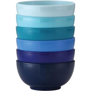 French Bull Melamine Small Bowls, 6-Piece Set, Small Serving Bowl  Snack, Condiment, Dip, Dessert, Ice Cream  Shatter Proof, Food-Safe, BPA Free, Dishwasher Safe, 5.5 22 oz - Shades of Blue
