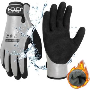 AIGEVTURE Waterproof Winter Work Gloves Men Women,Cold Weather Insulated Work Gloves Thermal Liner Superior Grip Latex Coating Warm for Outdoor, Small