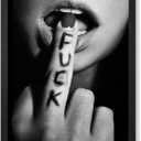 Poster Master Fuck Print - Middle Finger Poster - Sexy Lips Art - Black and White Photography Wall Design - Self Expression Art - Modern Bedroom or Living Room Wall Decor - 8x10 UNFRAMED Wall Art (8L" x 10W", Style-01)
