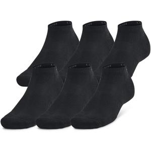 Under Armour Training Cotton Low Socks 6 Pack (Large, (001) Black / Black / White)