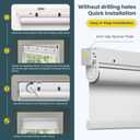 Motorized Blinds No Drill Automatic Blinds for Windows Cordless Roller Shades Electric Blinds with Remote Control Smart Blinds (White, 35.5 x 72)