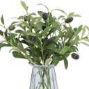 10pcs Faux Olive Leaves Stems 10 Tall Artificial Plants Olive Tree Branches for Small Vase Tabletop Greenery Decor for Home Office Wedding Party (Vase Not Included)