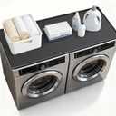 54'' x 27.5'' Washer and Dryer Covers for the Top, Non-slip Silicone Washer Dryer Top Protector for Washing Machine, Waterproof Washer Dryer Countertop for Laundry Kitchen Home (Black)