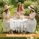 Ganeen 6 Pcs Spring Wildflower Plastic Tablecloth 84 Inch Spring Round Tablecloths Floral Theme Birthday Decor Disposable Plastic Waterproof Table Covers for Holiday Wedding Decoration Party Favor