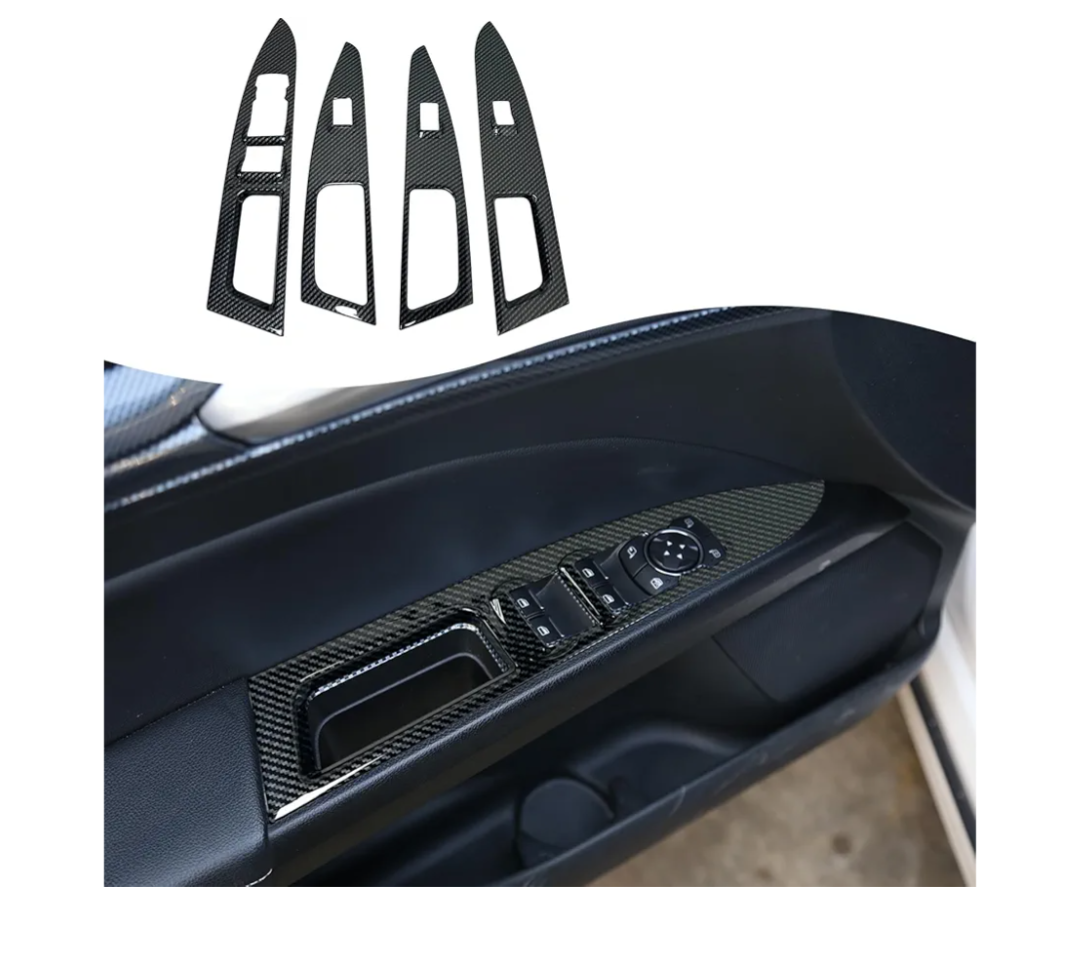 Armrest Window Switch Panel Cover，for Ford Fusion 2013 2014 2015 2016 2017 2018 2019 2020，Door Window Control Panel Cover Car Sport Interior Accessories - Carbon Fiber