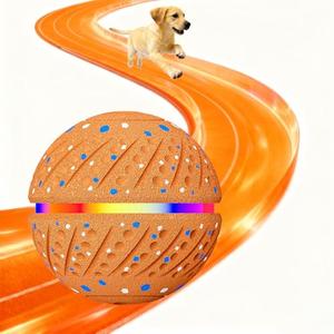 Sankell Interactive Dog Ball Toy - Smart Moving Bouncing Dog Ball with RGB Lights, E-TPU Material, 3 Play Modes Automatic Rolling Dogs Toy for Small Medium Dogs Keep Them Busy(Orange)