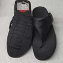 FitFlop Women's Lulu Leather Toe-Post Thong Sandals (8, Black 2)