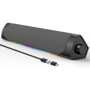 Computer Speakers for Desktop Pc,Bluetooth PC Speakers with Headphone Output,2 Ways Connect Monitor Desktop Speakers for Windows,Linux,Mac Air/Pro Phones(USB-C to USB Adapter Included)