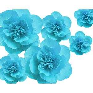 Letjolt Paper Flowers Decoration for Wall 3D Artificial Flowers Home Decor Wedding Backdrop Baby Shower Bridal Shower Nursery Wall (Sky Blue Set 6)