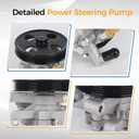 PAROD 201401 Power Steering Pump Fit for 2007-2010 Ford Edge, 2010-2012 Fusion, 2007-2012 MKZ, 2007-2010 Lincoln MKX 3.5L V6