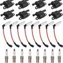 UF413 Ignition Coil Packs 41962 Spark Plugs and 48322R Wires Set Compatible with Chevy Silverado Tahoe Suburban GMC Sierra Yukon Cadillac Escalade Buick 4.8L 5.3L 6.0L for 12570616 by MCCKLE (8 Pack)