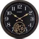 OCEST 15 Industrial Gear Wall Clock Vintage Steampunk Decor with Moving Gears, Silent Quartz, for Living Room, Farmhouse, Office : Home & Kitchen