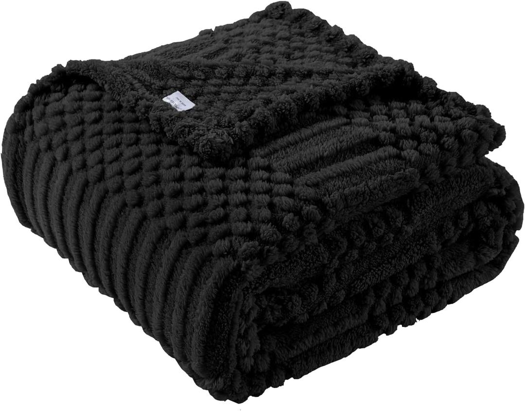 90x104 Inch Black King Size Blanket - Soft & Fluffy Fleece, Neutral Tan Color, Cute & Aesthetic, Perfect for Sofa, Couch, Bed, Living Room & Bedroom, All-Season Use, Plush & Cozy Decorative Blanket
