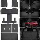 Floor Mats & Trunk Mat & Backrest Mat for 2021-2024 2025 Chevrolet Chevy Tahoe 7 Seats (2 Row Bucket Seat),TPE All Weather Protection Car Floor Mats with Trunk Mat Covering The Backrest