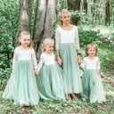 Topmaker Flower Girl Dress for Toddler Baby Girls,Lace Tulle Dress for Wedding, Birthday Party, Photoshoot, Special Occasion (Green) 170
