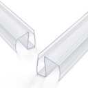 Bathroom Shower Glass Door Bottom Seal Strip, 2PCS 36 Inch Long Clear PVC Seal Strips for 1/4"(6mm) Thick Framless Glass Door Panel