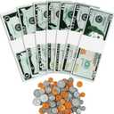 195Pcs Play Money Teaching Math Sets,Number Learning Education Play Money for Kids 3-8 Year Old Teaching, Number Learning Education Toys for Kids Develops Early Math Skills, Preschool Math Games