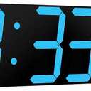 CHKOSDA Digital Wall Clock, Oversize Led Digital Clock Large Display with Auto Dimmer, Huge Countdown Timer with Remote Control, 27" Wide Display, 6 Digits, Wall Mount, Date and Temperature(Ice Blue)