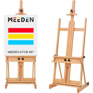 MEEDEN Large H-Frame Easel, Easel Stand for Paintings, Painting Easels, Easel Stand for Display, Solid Beechwood Wooden Easels for Painting Canvas, Holds Canvases Up to 78", Natural Color, 91 inches