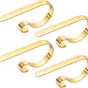 URATOT 4 Pieces Christmas Stocking Holder Hooks Metal Hooks Christmas Stocking Clips Stocking Hanger Hooks, Gold