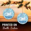 Swimmer Christmas Ornament 2025 - Swimming Ornaments for Christmas Tree, Swimmer Gifts for Men, Women, Sports Gift Ideas, Swim Gifts for Athletes, Coaches, Team - Ceramic Hanging Decorations