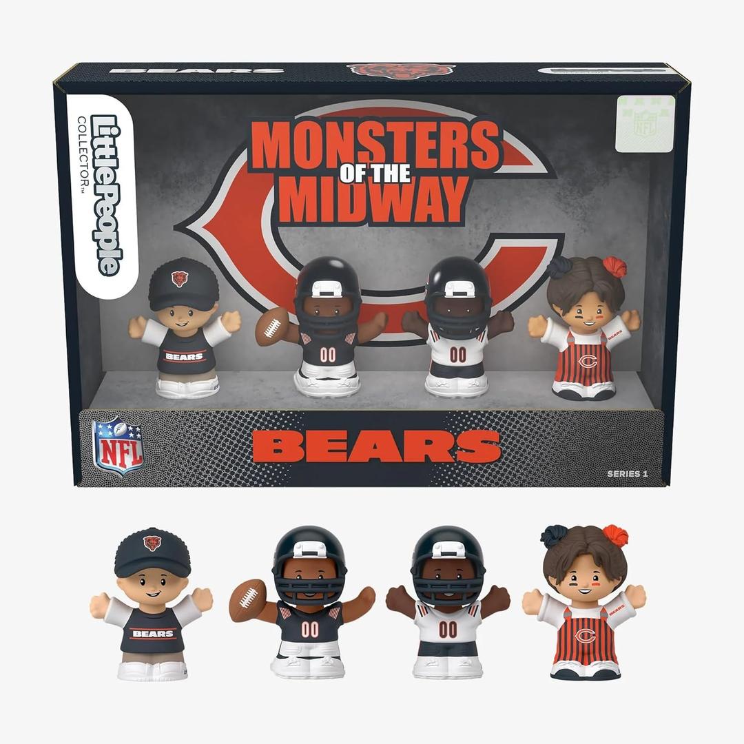 Little People NFL 4 Piece Collector Figure Box Team Set, Team Colors, One Size (Chicago Bears)