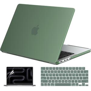 EooCoo Case Compatible with MacBook Pro 14 inch M5 2026-2021 M4 M3 M2 M1 Pro/Max Chip, Matte Grip, Bump-Resistant, Hard Shell Cases with Keyboard Cover, Screen Protector - Midnight Green