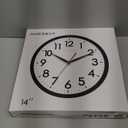 AKCISOT 14 Inch Wall Clock Silent Non-Ticking Modern Wall Clocks Battery Operated - Analog Classic Clock for Office, Home, Bathroom, Kitchen, Bedroom, School, Living Room(Black)