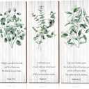 Blulu 3 Pcs Bible Verses Art Decoration 10 x 4 Inches Christian Wall Wooden Decorations for Home Rustic Room Farmhouse Scripture House Green Posters
