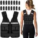 Sportneer Weighted Vest for Men Women: 2lb - 30lbs Adjustable Weighted Vest Men with Reflective Stripe Weight Vest Running Vest for Women Gym Home Workout Fitness Exercise Strength Training Black
